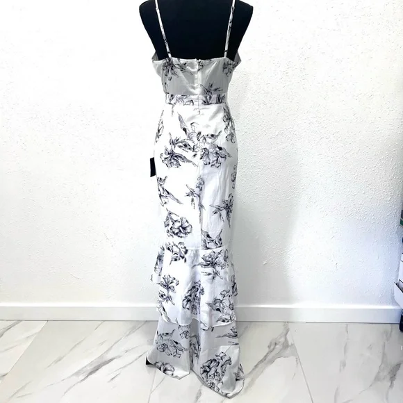 Lulu's White Floral High-Low Ruffled Slip Dress - Picture 7 of 9